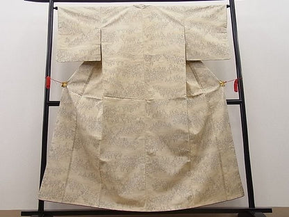 平和屋着物■上質なお召　樹林文　逸品　n-kn0588