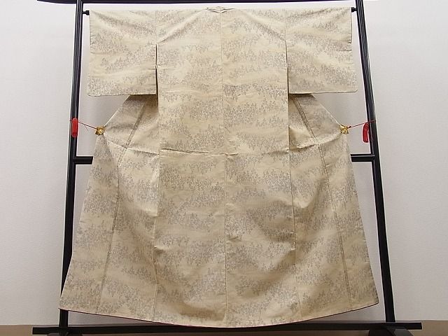 平和屋着物■上質なお召　樹林文　逸品　n-kn0588