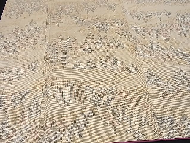 平和屋着物■上質なお召　樹林文　逸品　n-kn0588