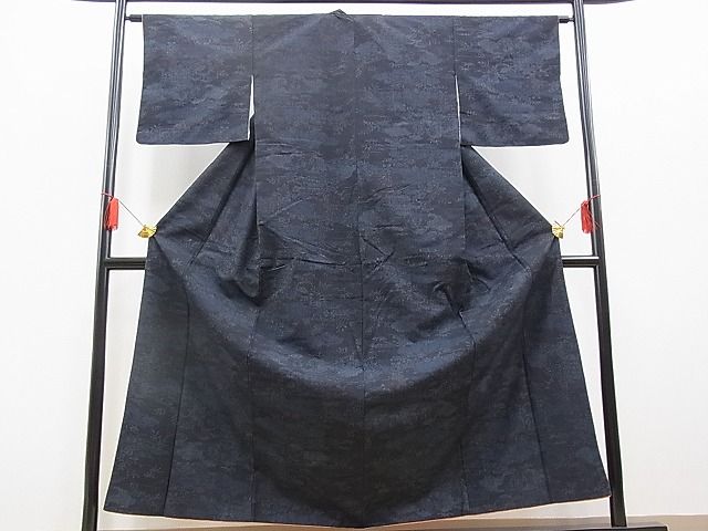 平和屋着物■上質な紬 雲取り草花風景文 逸品 n-kv1620