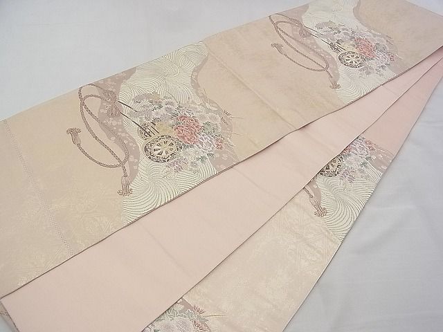 平和屋着物■六通柄袋帯 唐織 道長花車文 金糸 逸品 n-kv1854