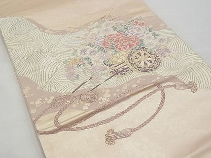 平和屋着物■六通柄袋帯 唐織 道長花車文 金糸 逸品 n-kv1854