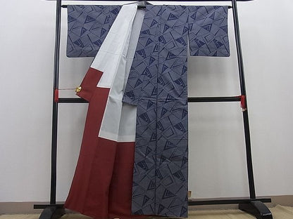 平和屋着物■上質なお召　吉祥文　逸品　n-mz5224