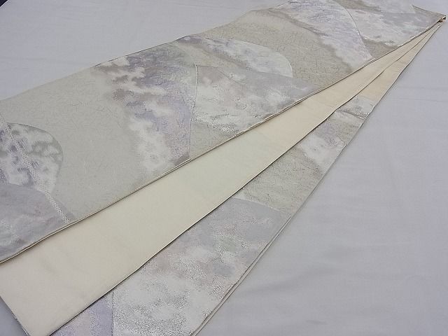 平和屋着物■六通柄袋帯 重山吉祥文 銀糸 逸品 n-mz5243