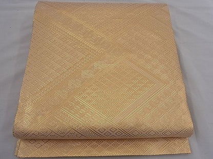 平和屋着物■佐賀錦 全通柄袋帯 菱重ね文 金糸 逸品 n-mz6629