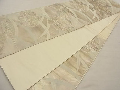 平和屋着物■六通柄袋帯　ふくれ織　牡丹文　金銀糸　逸品　n-ne1536