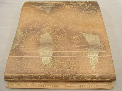 平和屋着物■六通柄袋帯 狩猟文 金糸 逸品 n-ne1538
