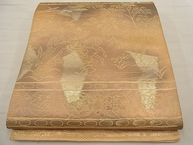 平和屋着物■六通柄袋帯 狩猟文 金糸 逸品 n-ne1538