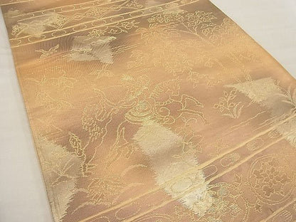 平和屋着物■六通柄袋帯 狩猟文 金糸 逸品 n-ne1538