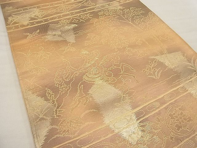 平和屋着物■六通柄袋帯 狩猟文 金糸 逸品 n-ne1538