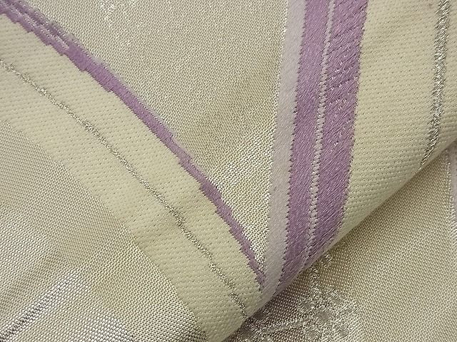 平和屋着物■六通柄袋帯 唐織 吉祥流線文 銀糸 逸品 n-nr0318