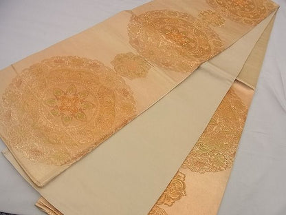 平和屋着物■六通柄袋帯 正倉院花文 金糸 逸品 n-nr0339