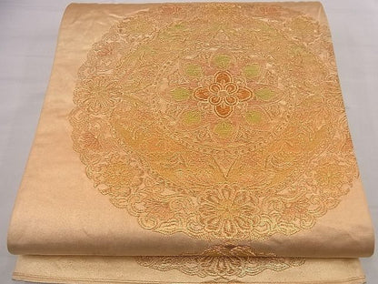 平和屋着物■六通柄袋帯 正倉院花文 金糸 逸品 n-nr0339