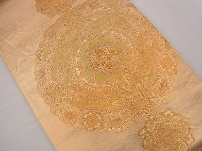 平和屋着物■六通柄袋帯 正倉院花文 金糸 逸品 n-nr0339