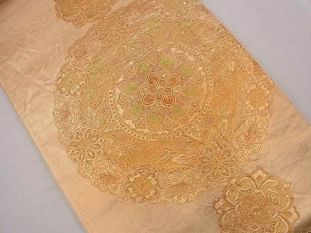 平和屋着物■六通柄袋帯 正倉院花文 金糸 逸品 n-nr0339