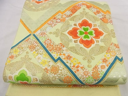 平和屋着物■六通柄袋帯 唐織 吉祥正倉院花文 金銀糸 逸品 n-nr0340