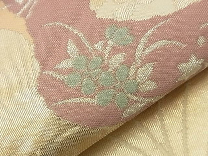 平和屋着物■六通柄袋帯 道長花丸文 銀糸 逸品 n-nr0358