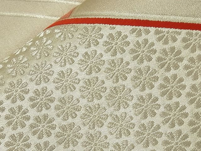 平和屋着物■六通柄袋帯 唐織 網代花文 銀糸 鈴乃屋扱い 逸品 n-nr0362