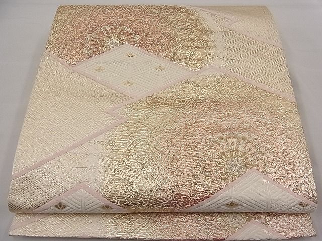 平和屋着物■六通柄袋帯 唐織 若松葉吉祥花文 金銀糸 逸品 n-pk2776