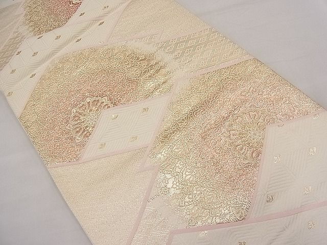 平和屋着物■六通柄袋帯 唐織 若松葉吉祥花文 金銀糸 逸品 n-pk2776