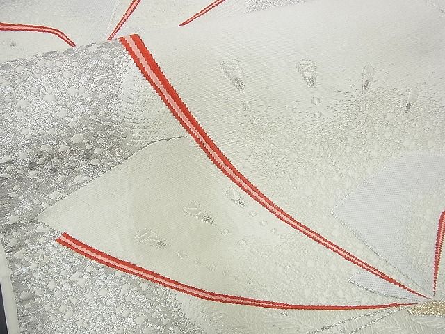 平和屋着物■六通柄袋帯 唐織 孔雀羽舞蝶文 金銀糸 逸品 n-rv0013