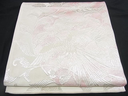平和屋着物■六通柄袋帯 唐織 鳳凰更紗花唐草文 銀糸 逸品 n-rv0045