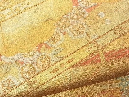 平和屋着物■太鼓柄袋帯 立波吉祥渡橋花文 金彩 逸品 n-rv0049