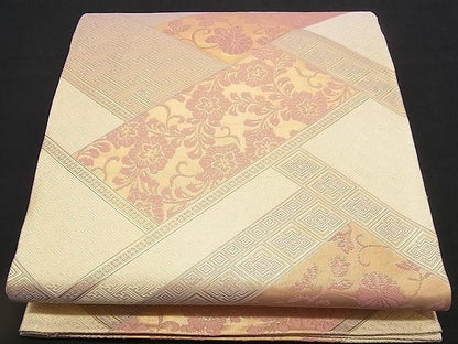 平和屋着物■佐賀錦 六通柄袋帯 吉祥菊花文 金糸 逸品 n-rv0054