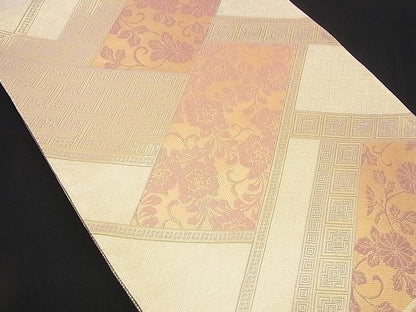 平和屋着物■佐賀錦 六通柄袋帯 吉祥菊花文 金糸 逸品 n-rv0054