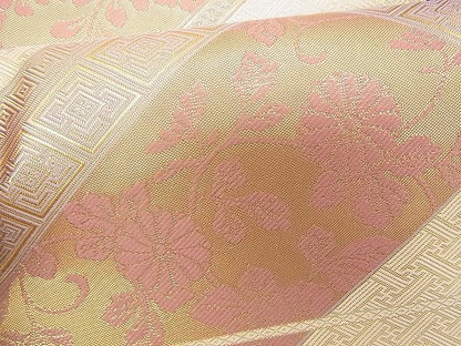平和屋着物■佐賀錦 六通柄袋帯 吉祥菊花文 金糸 逸品 n-rv0054