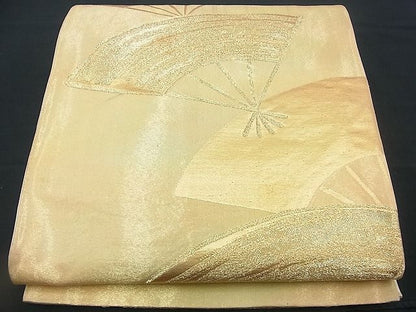 平和屋着物■六通柄袋帯 扇面散らし 金糸 逸品 n-rv0132