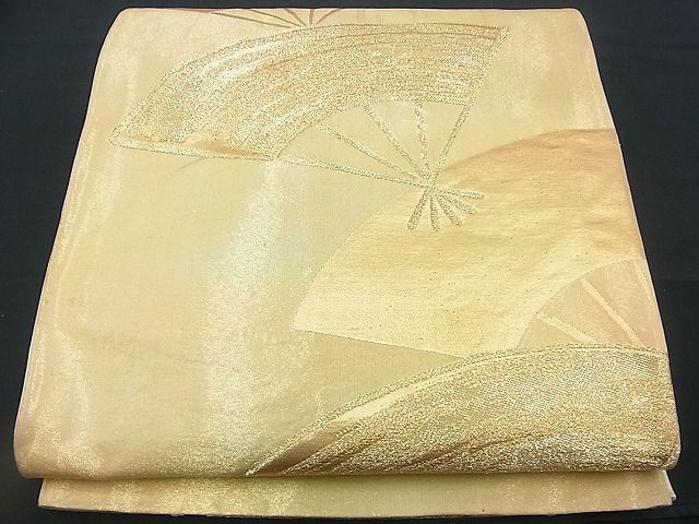 平和屋着物■六通柄袋帯 扇面散らし 金糸 逸品 n-rv0132