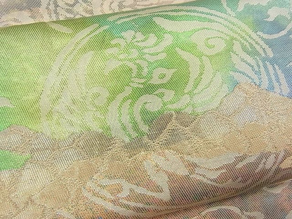 平和屋着物■六通柄袋帯 鳳凰花唐草丸文 金糸 逸品 n-rv0168