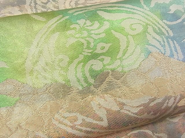平和屋着物■六通柄袋帯 鳳凰花唐草丸文 金糸 逸品 n-rv0168