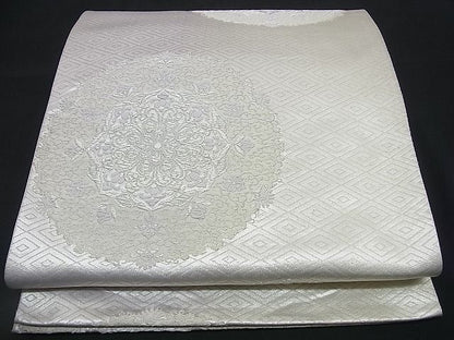 平和屋着物■六通柄袋帯 唐織 宝相華 銀糸 逸品 n-rv0317