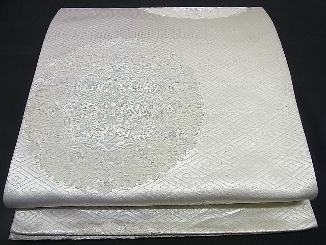 平和屋着物■六通柄袋帯 唐織 宝相華 銀糸 逸品 n-rv0317