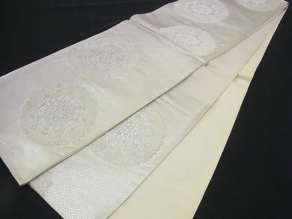 平和屋着物■六通柄袋帯 唐織 宝相華 銀糸 逸品 n-rv0317