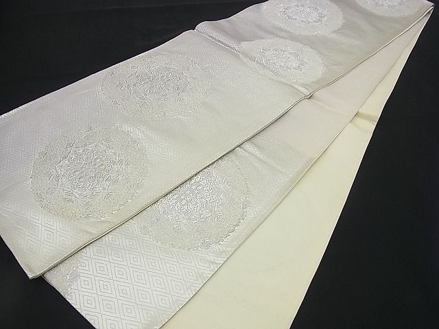 平和屋着物■六通柄袋帯 唐織 宝相華 銀糸 逸品 n-rv0317