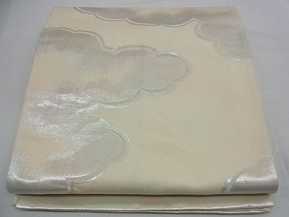 平和屋着物■六通柄袋帯 雲取り文 銀糸 逸品 n-rv0367
