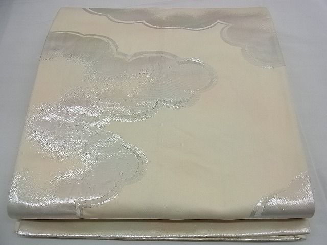 平和屋着物■六通柄袋帯 雲取り文 銀糸 逸品 n-rv0367
