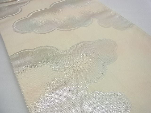 平和屋着物■六通柄袋帯 雲取り文 銀糸 逸品 n-rv0367