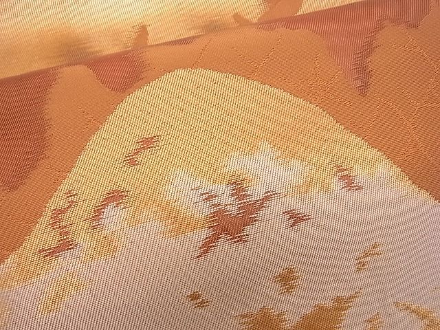 平和屋着物■服部織物謹製 六通柄袋帯 琥珀錦 重山文 金糸 逸品 n-rv0392