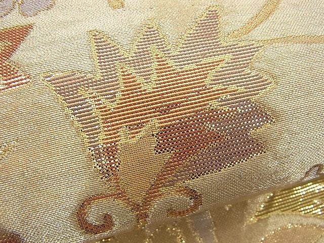 平和屋着物■六通柄袋帯 更紗花唐草文 金銀糸 逸品 n-rv0401