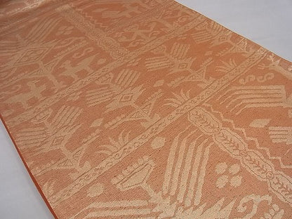 平和屋着物■西陣 六通柄京袋帯 壁画文様 金糸 逸品 n-sa2572