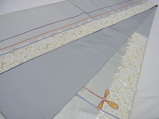 平和屋着物■六通柄袋帯 唐織 花結び 金銀糸 逸品 n-sa2581