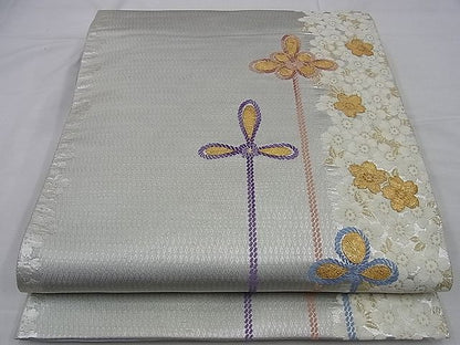 平和屋着物■六通柄袋帯 唐織 花結び 金銀糸 逸品 n-sa2581