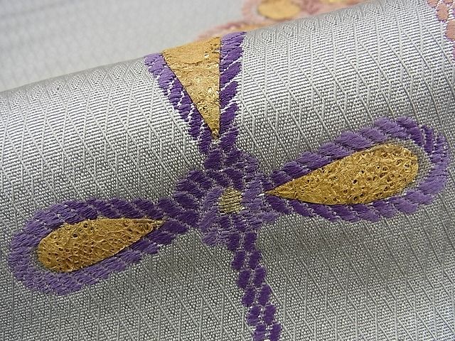 平和屋着物■六通柄袋帯 唐織 花結び 金銀糸 逸品 n-sa2581