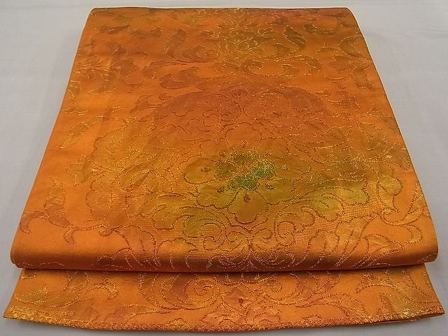 平和屋着物■六通柄袋帯 花菱更紗唐草文 金糸 逸品 n-sa3067