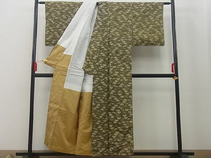 平和屋着物■上質な紬　エ霞松文　逸品　未使用　n-sg1059
