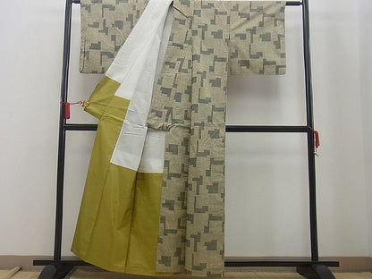 平和屋着物■上質な紬　吉祥花菱文　逸品　n-sg1446